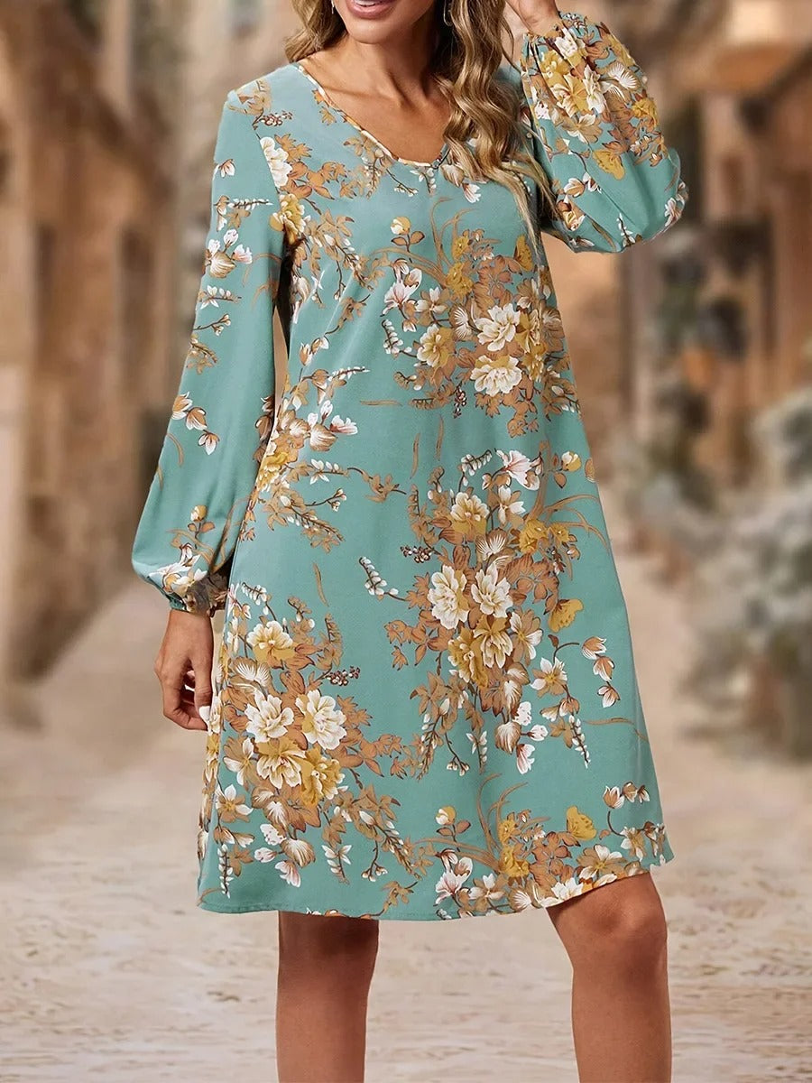 VALERIA – VESTIDO LARGO CON ESTAMPADO FLORAL