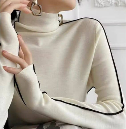 LOLA – JERSEY CUELLO ALTO ENTALLADO LISO