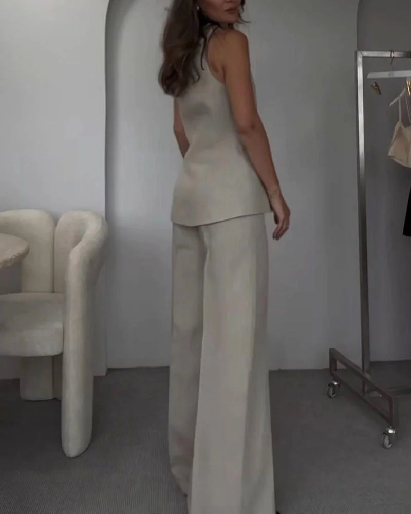 MAIALEN - CONJUNTO CHALECO ENTALLADO Y PANTALÓN