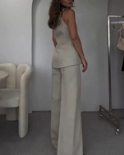 MAIALEN - CONJUNTO CHALECO ENTALLADO Y PANTALÓN