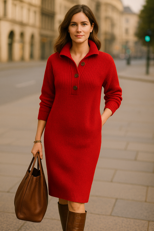 LAIA – VESTIDO PUNTO MANGA LARGA