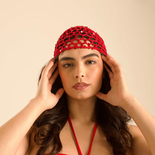 GABRIELA - GORRO CROCHET LENTEJUELAS