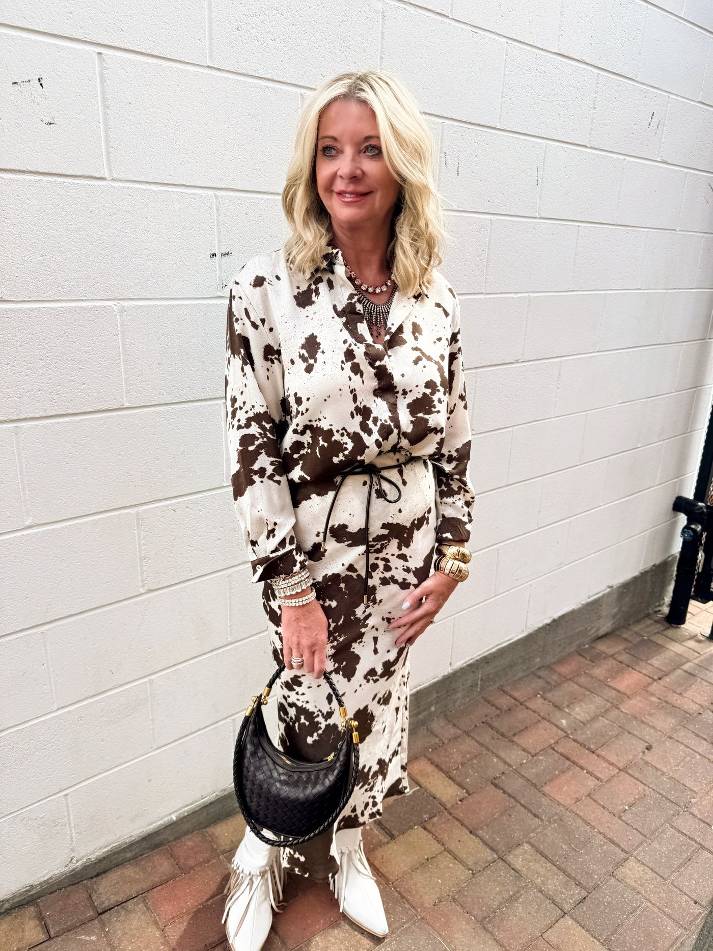 MARGA –  CONJUNTO CAMISA SATINADA Y FALDA