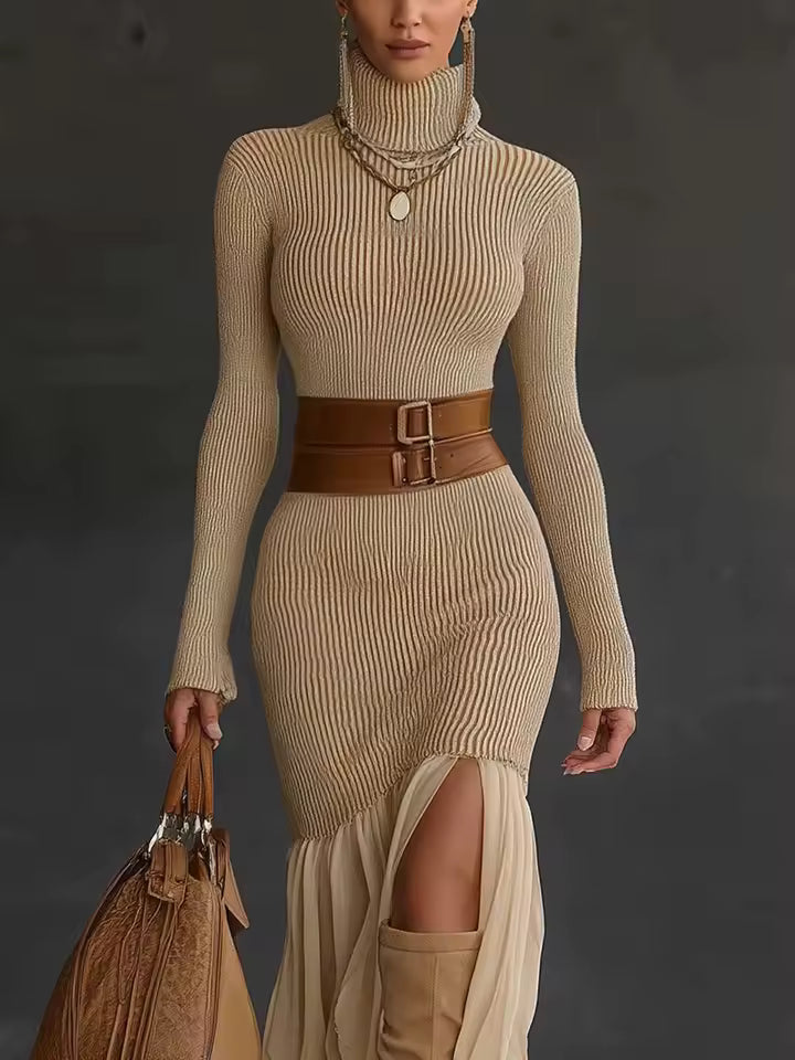 AISHA – VESTIDO PUNTO AJUSTADO ASIMÉTRICO