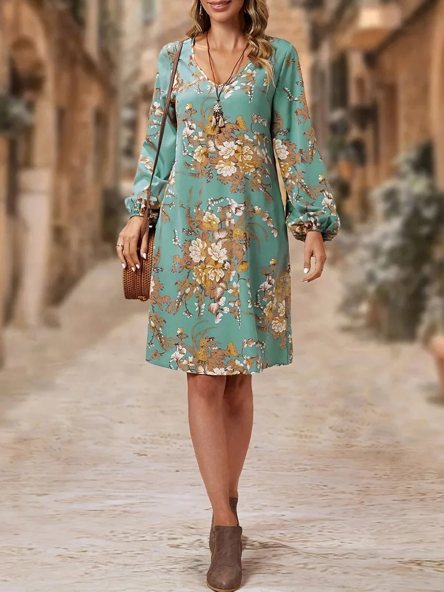 VALERIA  – VESTIDO LARGO CON ESTAMPADO FLORAL