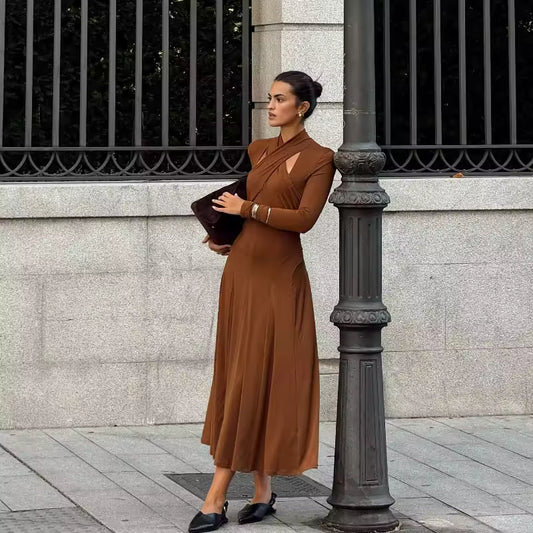 TRIANA – VESTIDO MAXI FRUNCIDO ELEGANTE