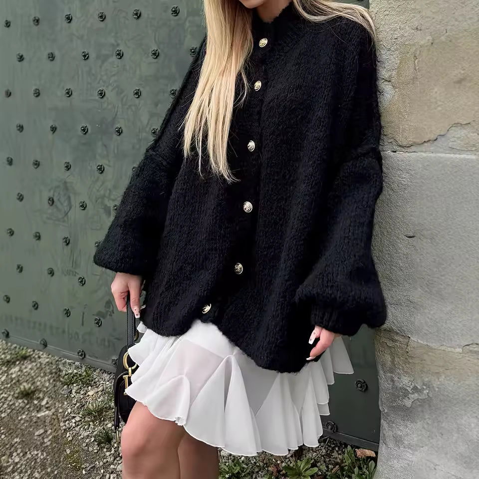 NEUS – CARDIGAN OVERSIZE BOTONES DORADOS