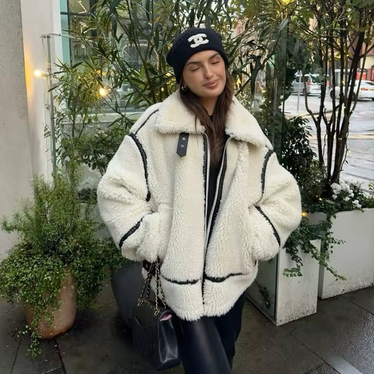 LUNA – CHAQUETA MOTO CUERO Y BORREGUITO