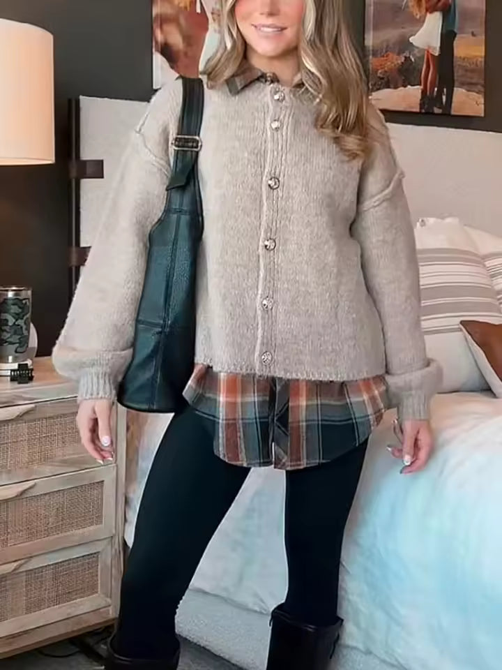 NEUS – CARDIGAN OVERSIZE BOTONES DORADOS