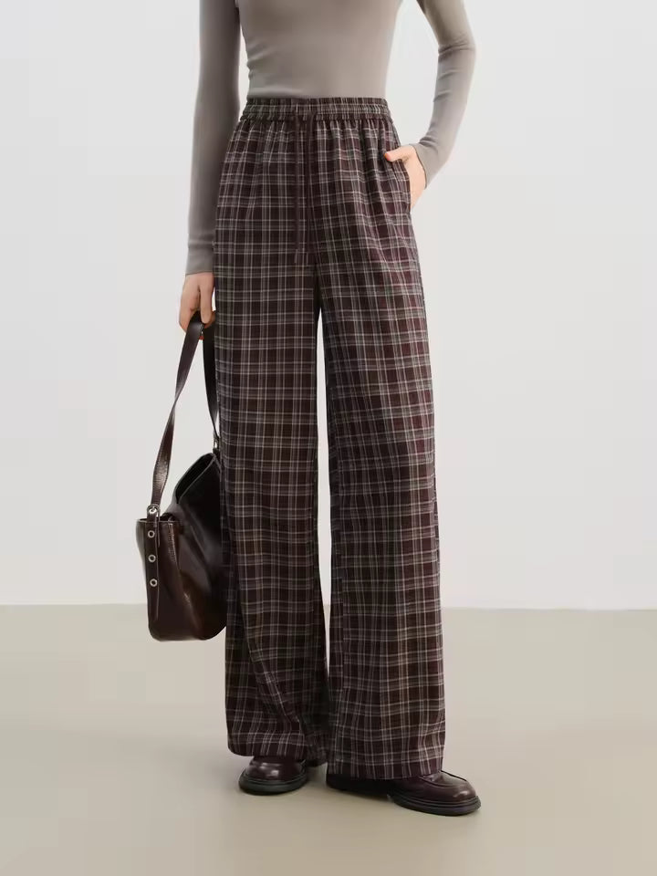 ADRIANA - PANTALÓN RECTO CUADROS RETRO