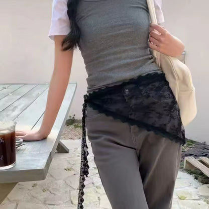 GLORIA - FALDA CORTA ENCAJE CHIFFON