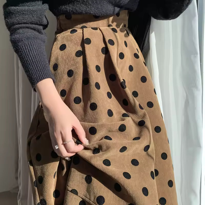 MELISA – FALDA DE PANA CON LUNARES