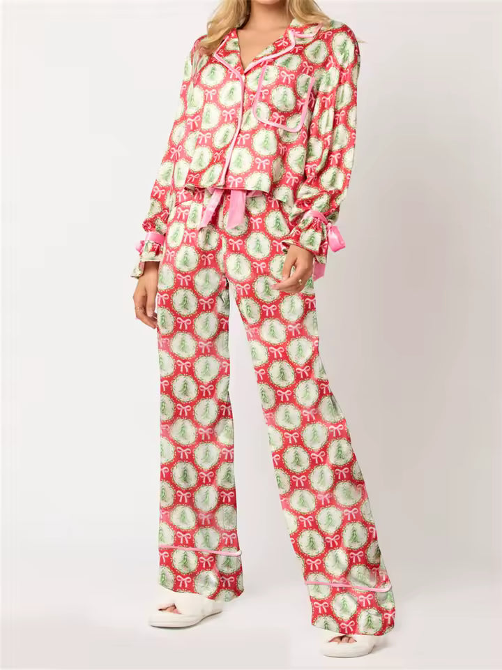 YARA – PIJAMA NAVIDEÑA SATINADA