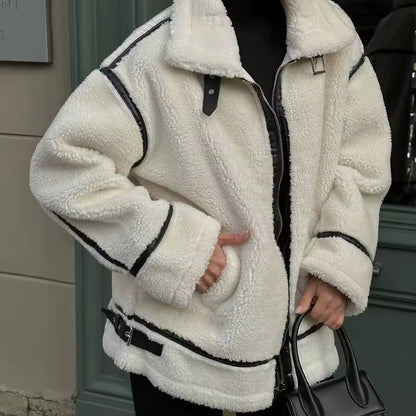 LUNA – CHAQUETA MOTO CUERO Y BORREGUITO