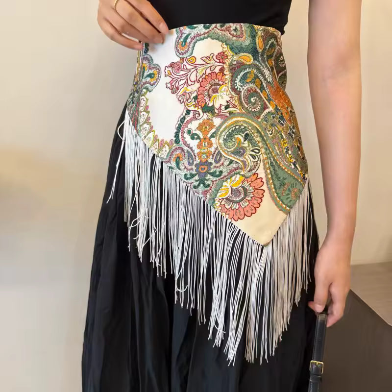 ROSALÍA - CINTURÓN ANCHO FLECOS TRIANGULAR