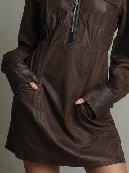 YANIRA – VESTIDO MINI EFECTO CUERO