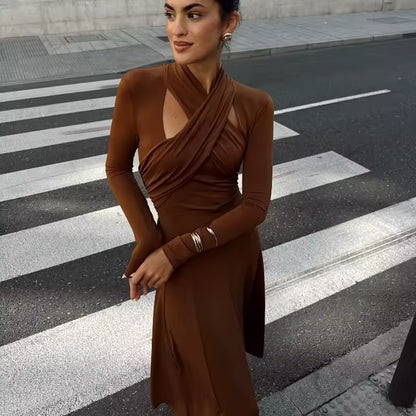 TRIANA – VESTIDO MAXI FRUNCIDO ELEGANTE