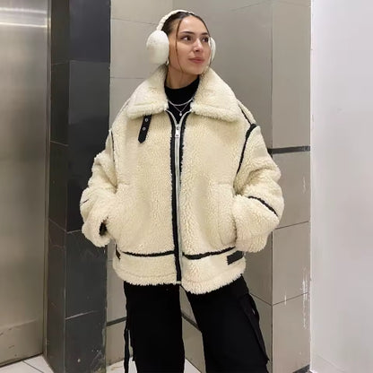 LUNA – CHAQUETA MOTO CUERO Y BORREGUITO