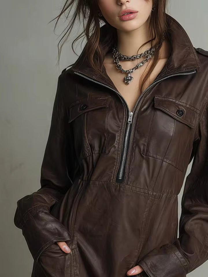 YANIRA – VESTIDO MINI EFECTO CUERO