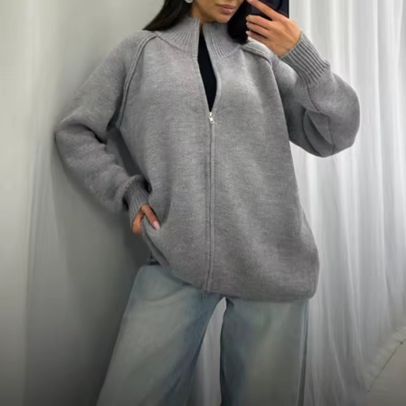 MAIA – CHAQUETA PUNTO GRUESO CREMALLERA