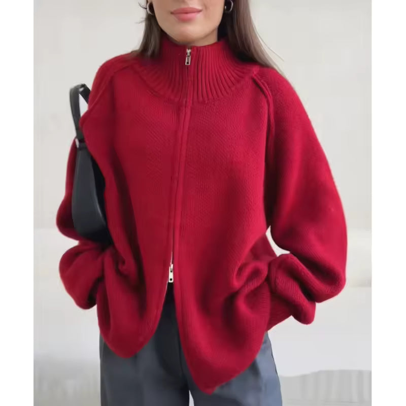 MAIA – CHAQUETA PUNTO GRUESO CREMALLERA