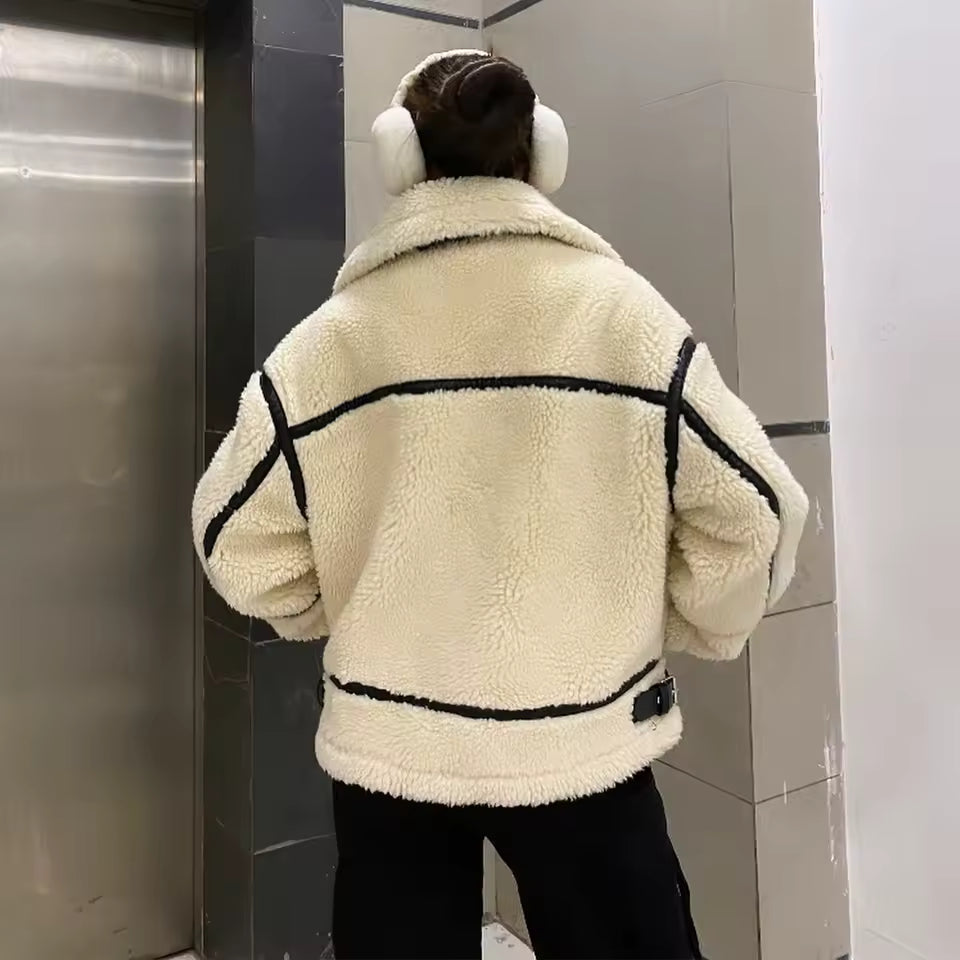 LUNA – CHAQUETA MOTO CUERO Y BORREGUITO