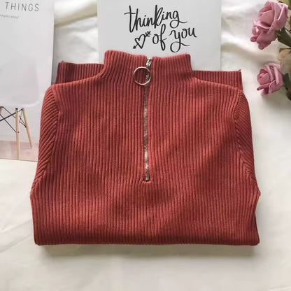 ELISA – JERSEY AJUSTADO CUELLO CREMALLERA