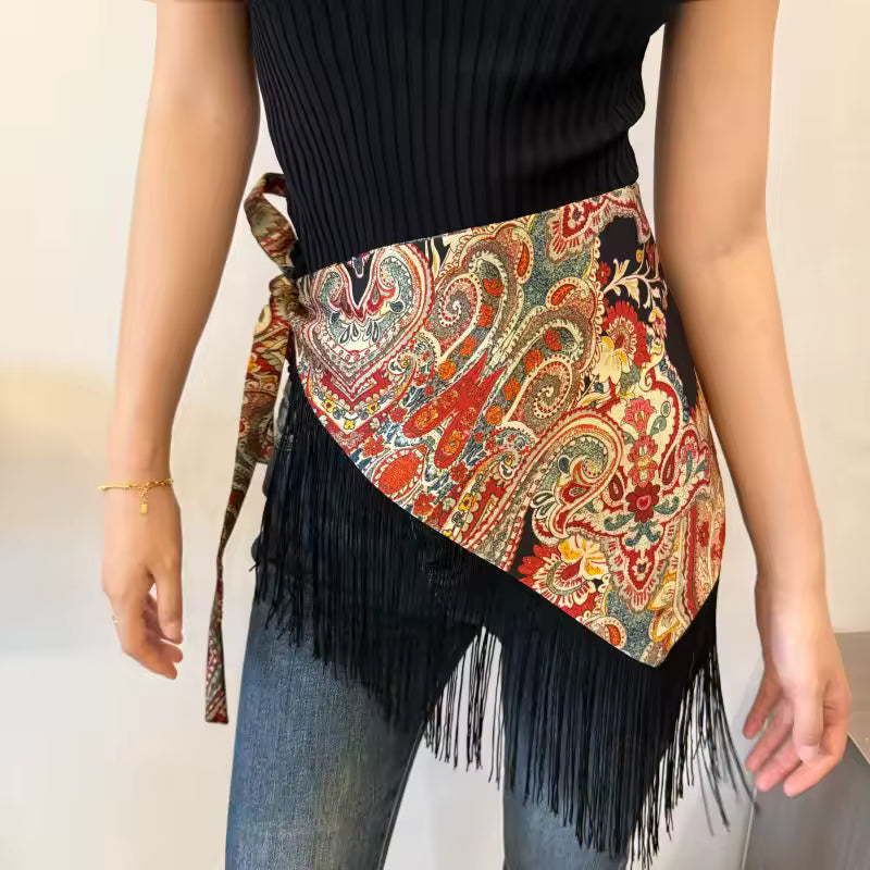 ROSALÍA - CINTURÓN ANCHO FLECOS TRIANGULAR