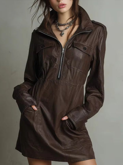 YANIRA – VESTIDO MINI EFECTO CUERO