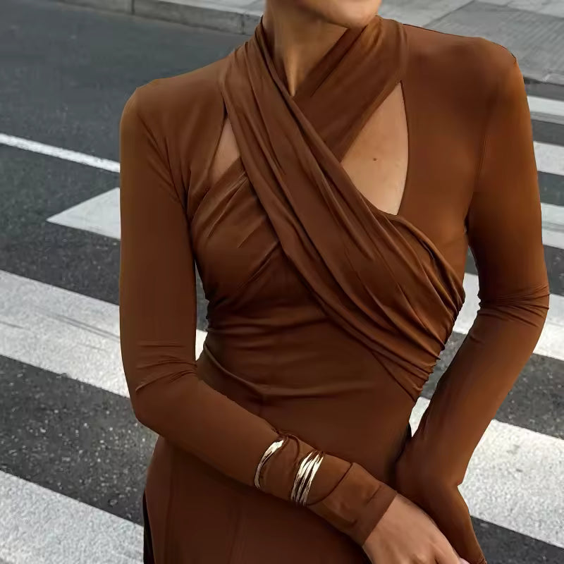 TRIANA – VESTIDO MAXI FRUNCIDO ELEGANTE