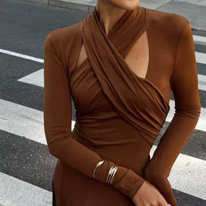 TRIANA – VESTIDO MAXI FRUNCIDO ELEGANTE