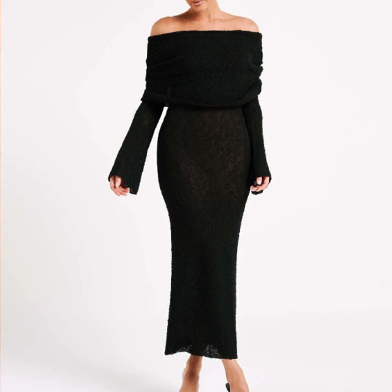 CLARA – VESTIDO ELEGANTE CON ESCOTE BARDOT