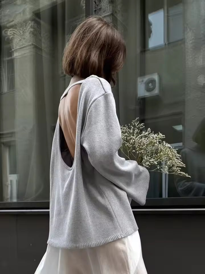 IRENE – JERSEY ABIERTO ESPALDA TEJIDO SUELTO