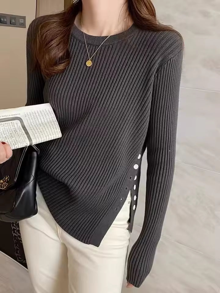 AMAIA – JERSEY FINO AJUSTADO BOTONES