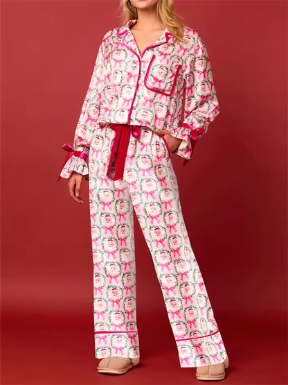 YARA – PIJAMA NAVIDEÑA SATINADA