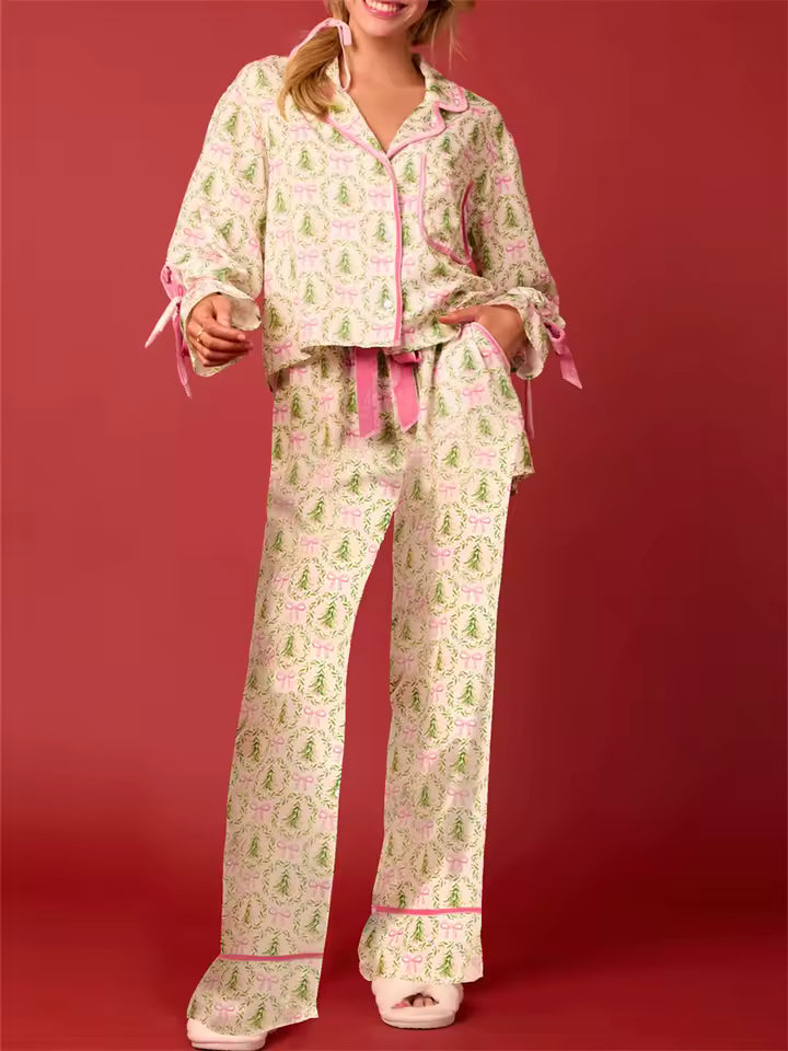 YARA – PIJAMA NAVIDEÑA SATINADA