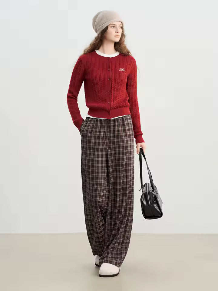 ADRIANA - PANTALÓN RECTO CUADROS RETRO