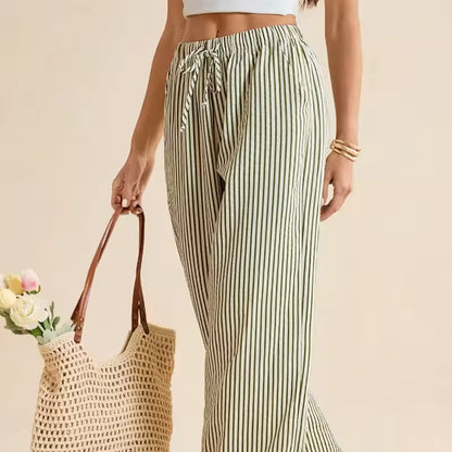 VEGA - PANTALÓN RAYADO DE PIERNA ANCHA