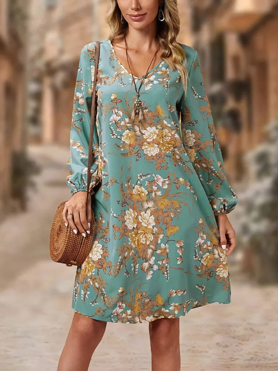VALERIA  – VESTIDO LARGO CON ESTAMPADO FLORAL