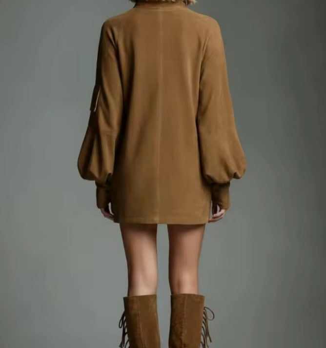 CASSANDRA – VESTIDO CORTO ANTE CUELLO