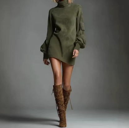 CASSANDRA – VESTIDO CORTO ANTE CUELLO