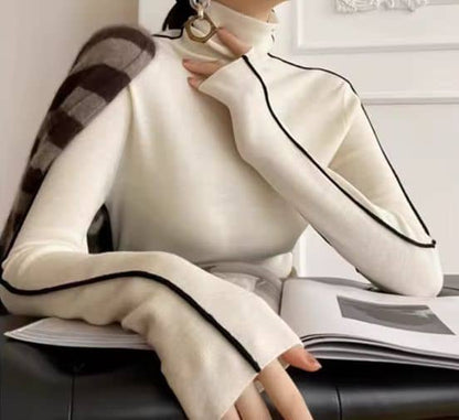 LOLA – JERSEY CUELLO ALTO ENTALLADO LISO