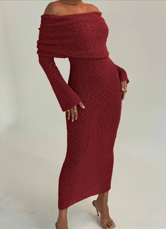 CLARA – VESTIDO ELEGANTE CON ESCOTE BARDOT