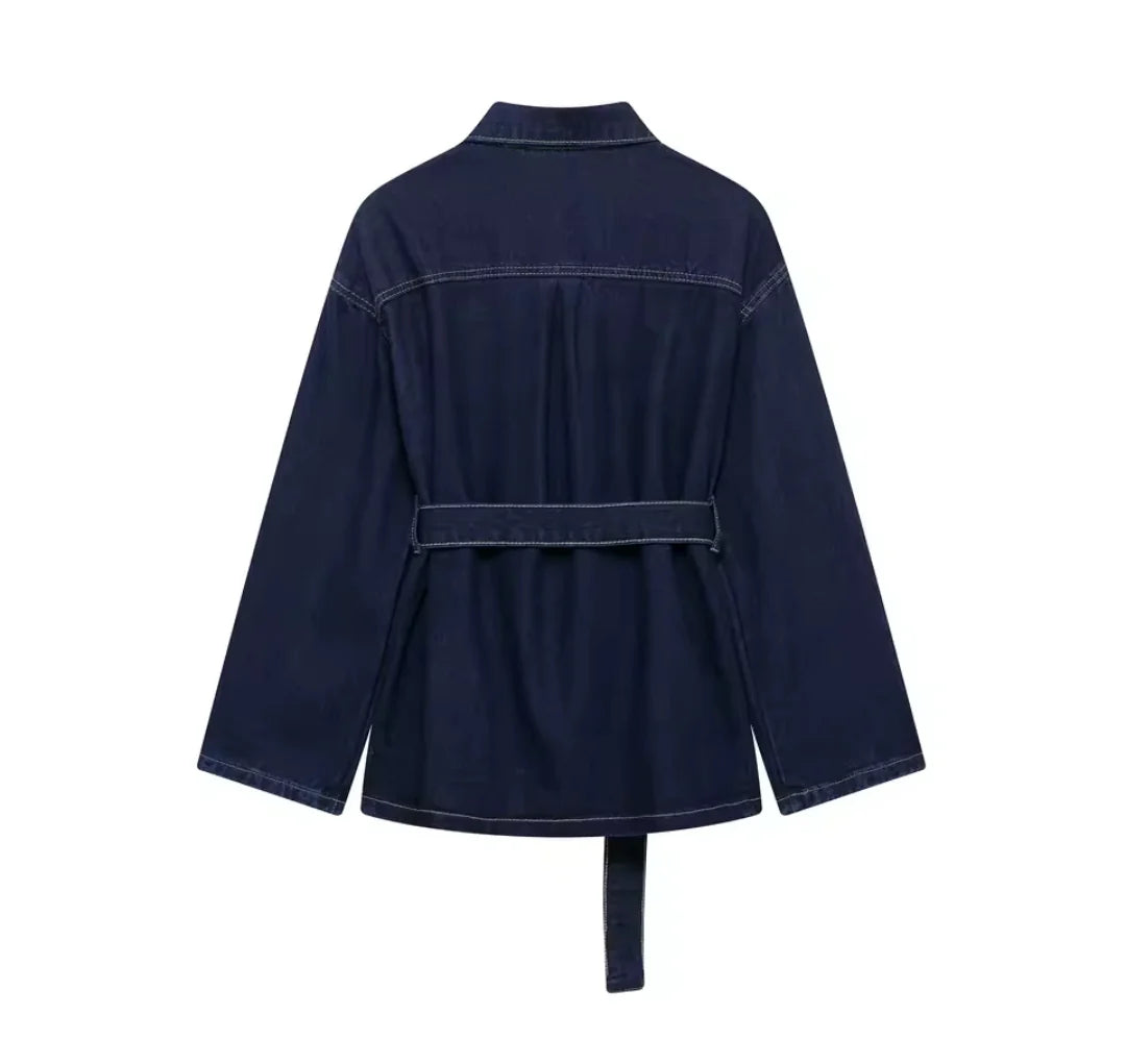 MARTHA - CONJUNTO DENIM CHAQUETA Y PANTALÓN ANCHO