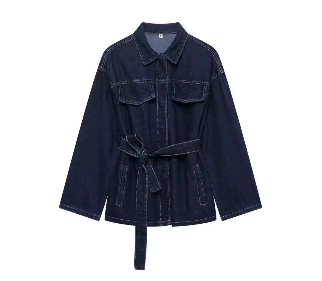 MARTHA - CONJUNTO DENIM CHAQUETA Y PANTALÓN ANCHO